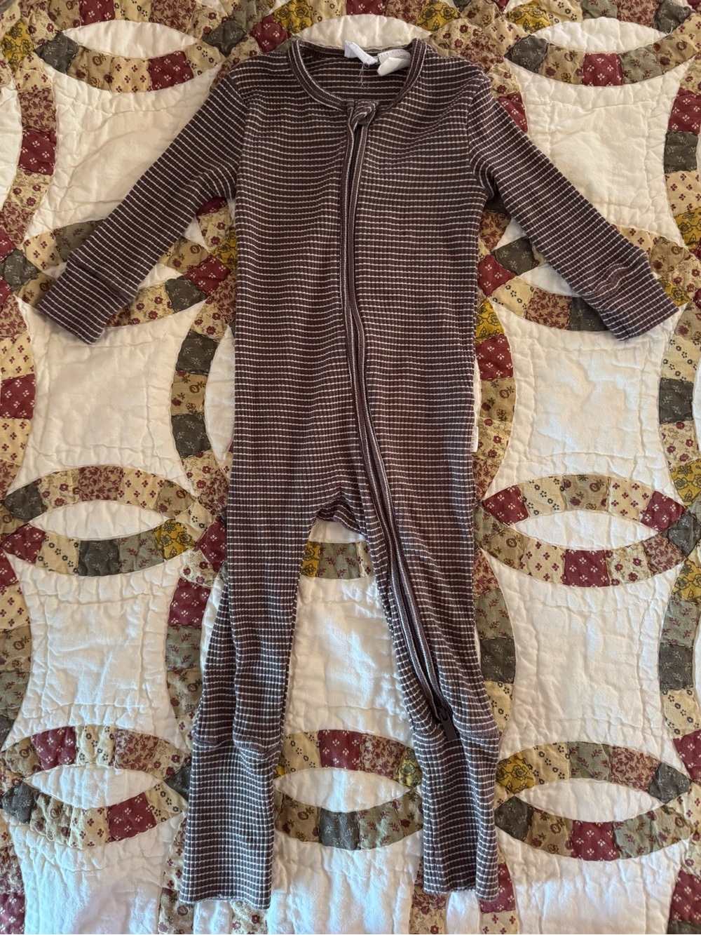 Jamie Kay Organic Cotton/Modal Striped Long Onesie/Sleeper